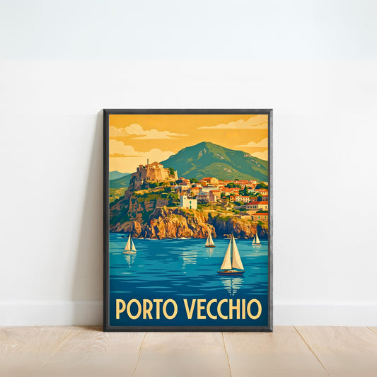 Porto Vecchio Vintage Travel Poster - Gateway to Capraia