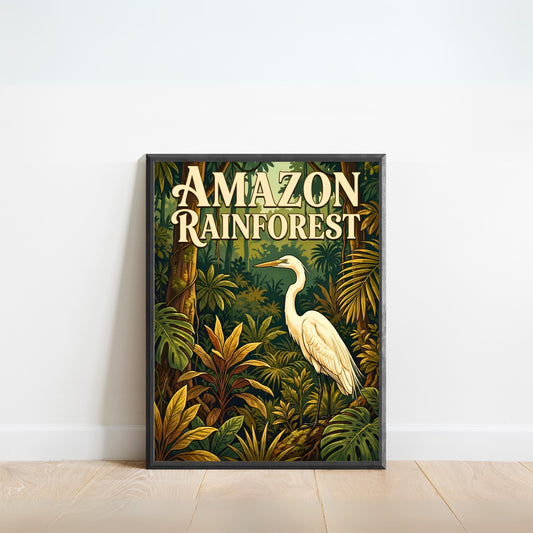 Amazon Rainforest Vintage Travel Poster - Guardian