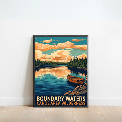 Boundary Waters Canoe Area Wilderness Vintage Travel Poster - Minnesota’s Wilderness
