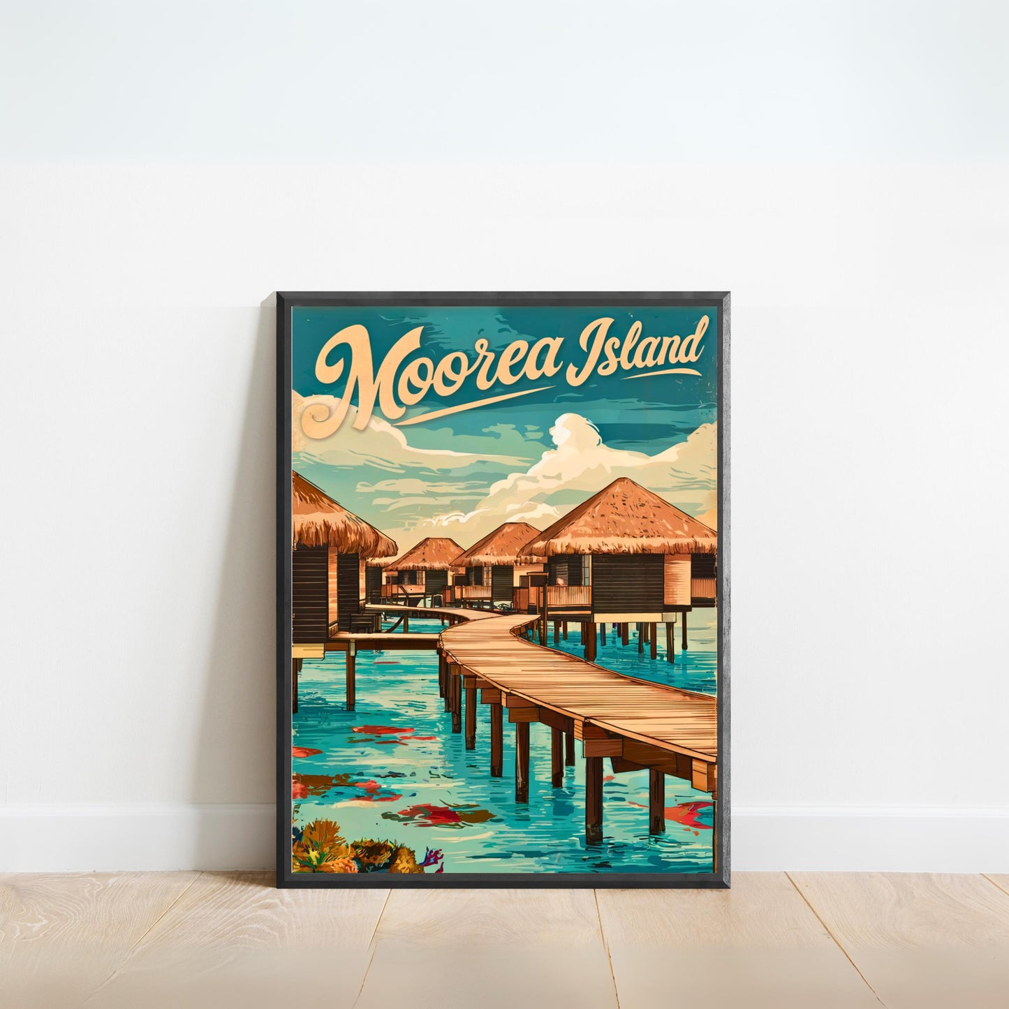 Moorea Island Vintage Travel Poster