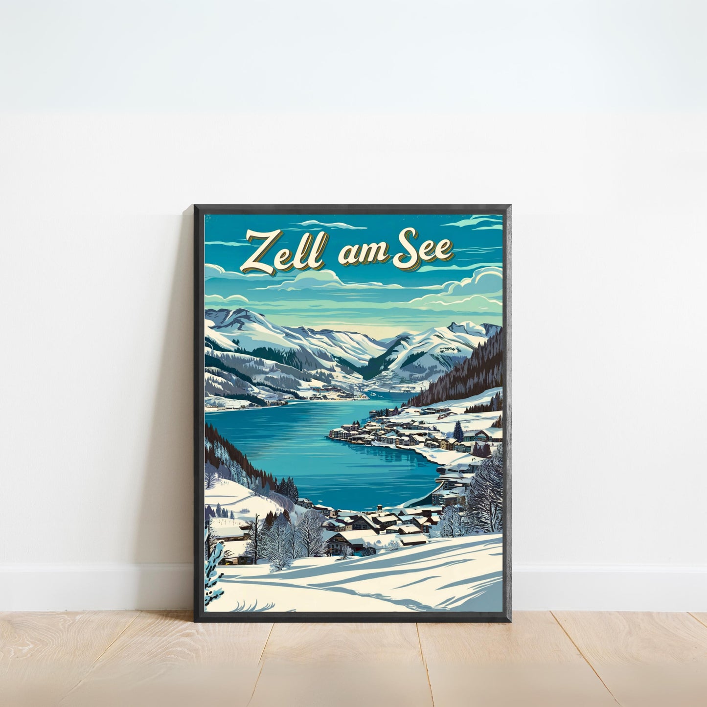 Zell am See Vintage Travel Poster - Winter Austria’s Lakeside Jewel