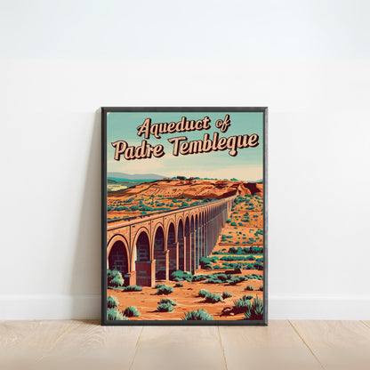 Aqueduct of Padre Tembleque Vintage Travel Poster - Stone Arches
