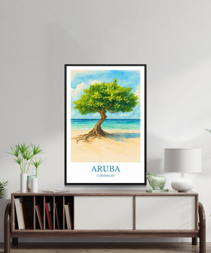 Aruba, Watercolor design poster, Caribbean Print, Aruba Wall Art