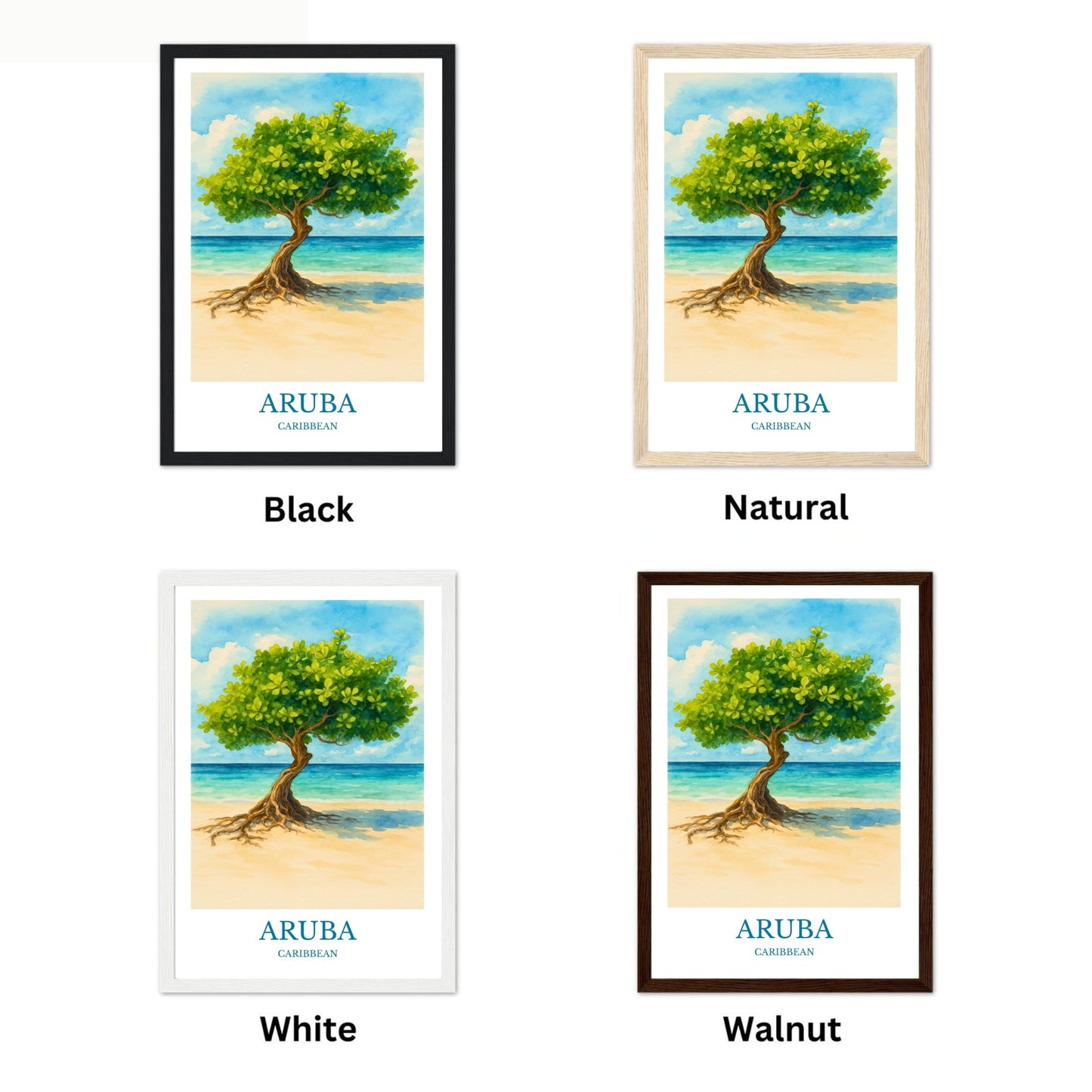 Aruba, Watercolor design poster, Caribbean Print, Aruba Wall Art