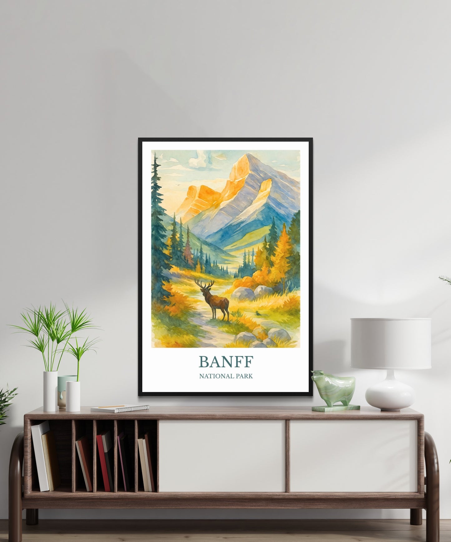 Banff, Watercolor design poster, National Park Print, Banff Wall Art