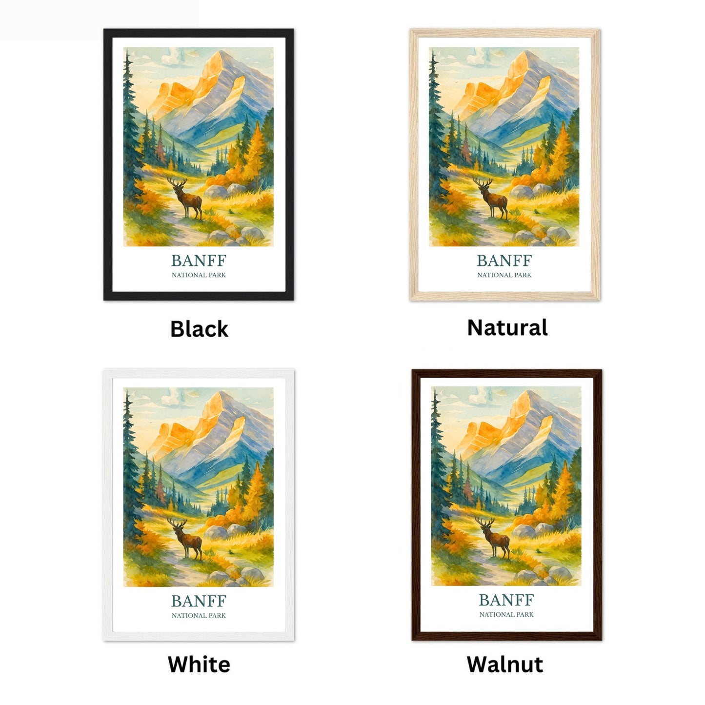 Banff, Watercolor design poster, National Park Print, Banff Wall Art