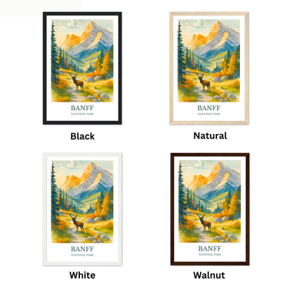Banff, Watercolor design poster, National Park Print, Banff Wall Art