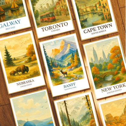 Banff, Watercolor design poster, National Park Print, Banff Wall Art