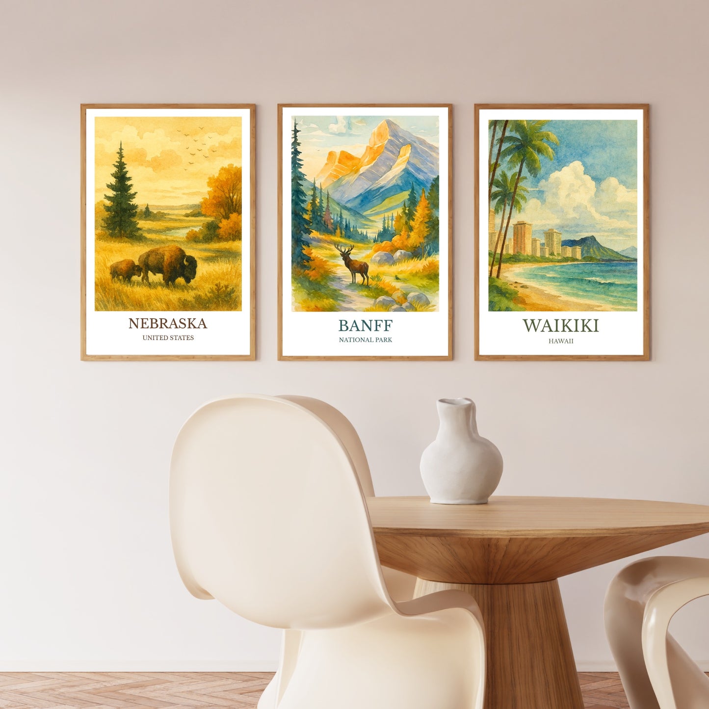 Banff, Watercolor design poster, National Park Print, Banff Wall Art
