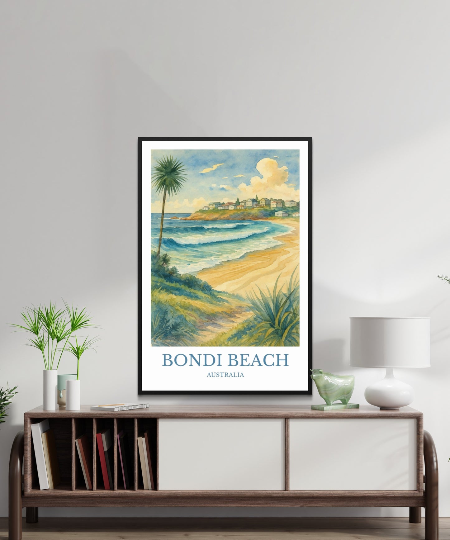 Bondi Beach, Watercolor design poster, Australia Print, Bondi Beach Wall Art