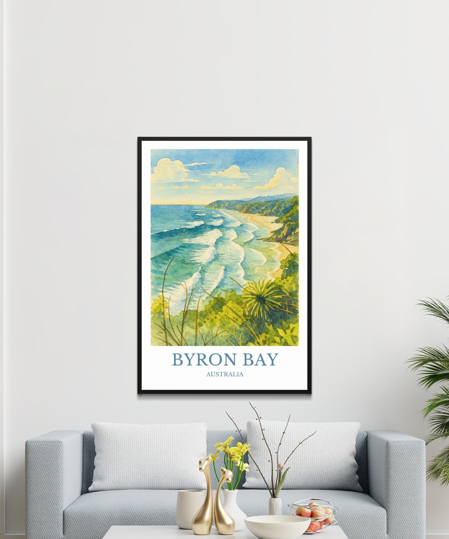 Byron Bay, Watercolor design poster, Australia Print, Byron Bay Wall Art