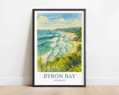 Byron Bay, Watercolor design poster, Australia Print, Byron Bay Wall Art