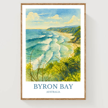 Byron Bay, Watercolor design poster, Australia Print, Byron Bay Wall Art