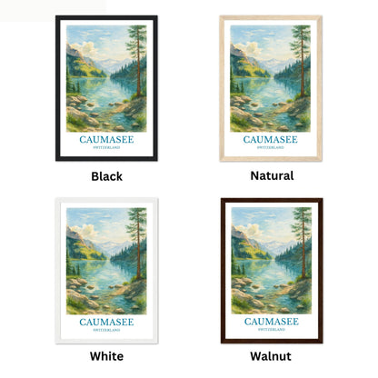 Caumasee, Watercolor design poster, Switzerland Print, Caumasee Wall Art