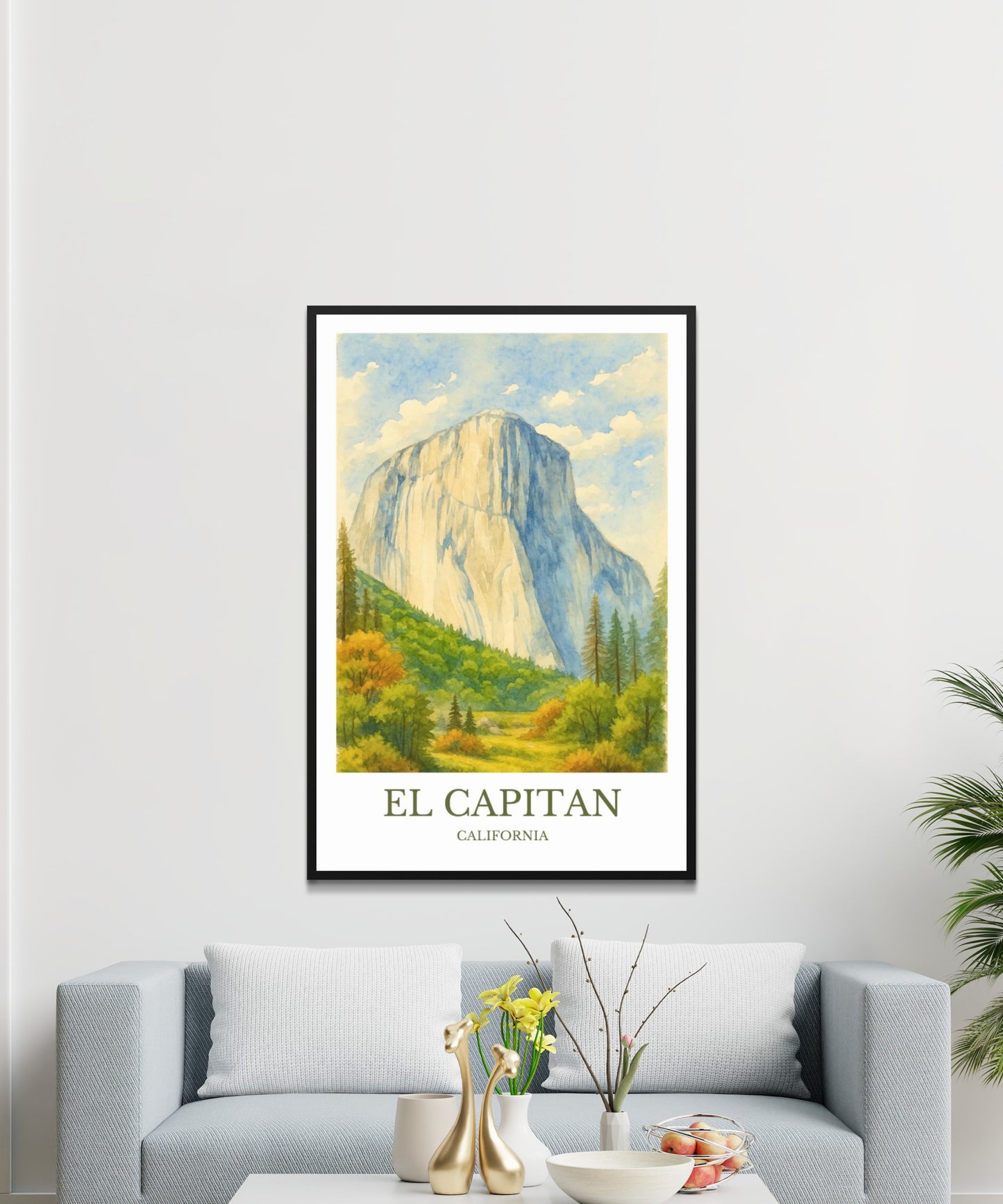 El Capitan, Watercolor design poster, California Print,  El Capitan Wall Art