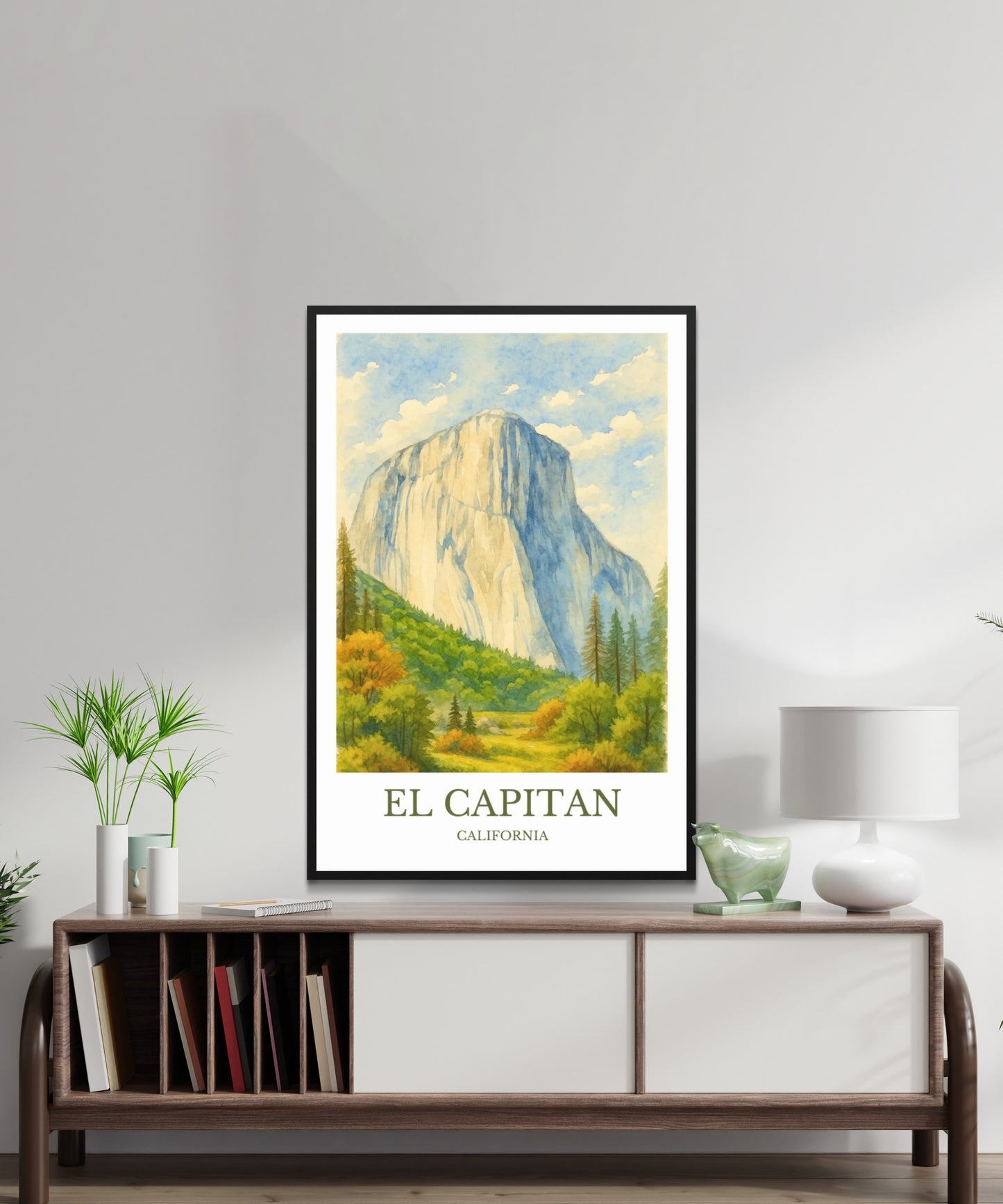 El Capitan, Watercolor design poster, California Print,  El Capitan Wall Art