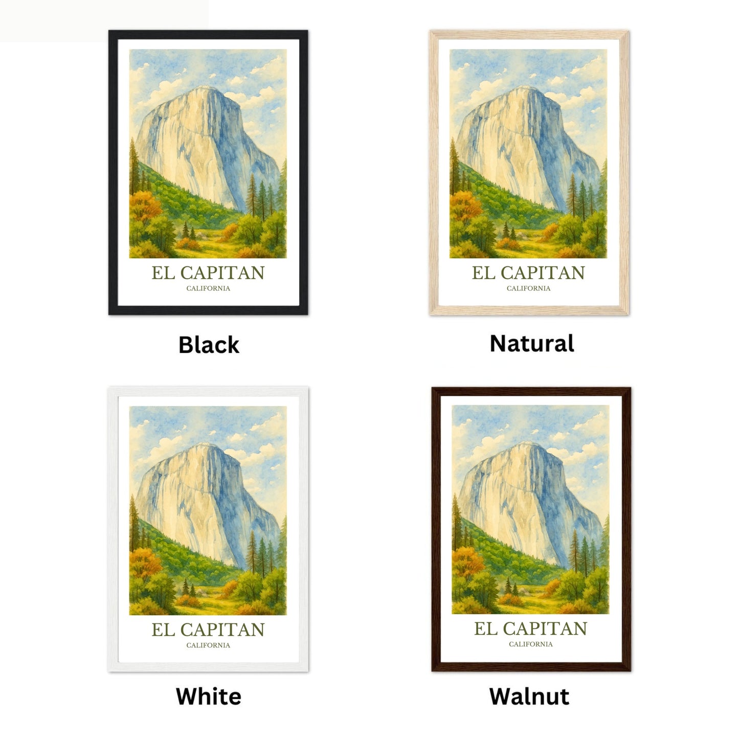 El Capitan, Watercolor design poster, California Print,  El Capitan Wall Art