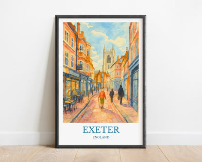 Exeter, Watercolor design poster, England Print, Exeter Wall Art