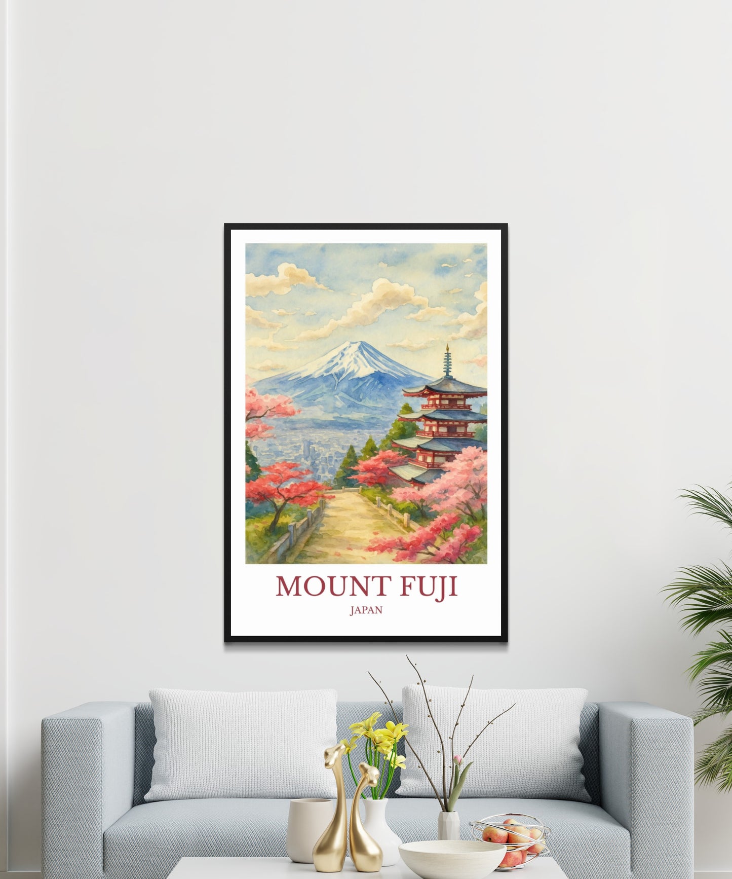 Mount Fuji, Watercolor design poster, Japan Print, Mount Fuji Wall Art