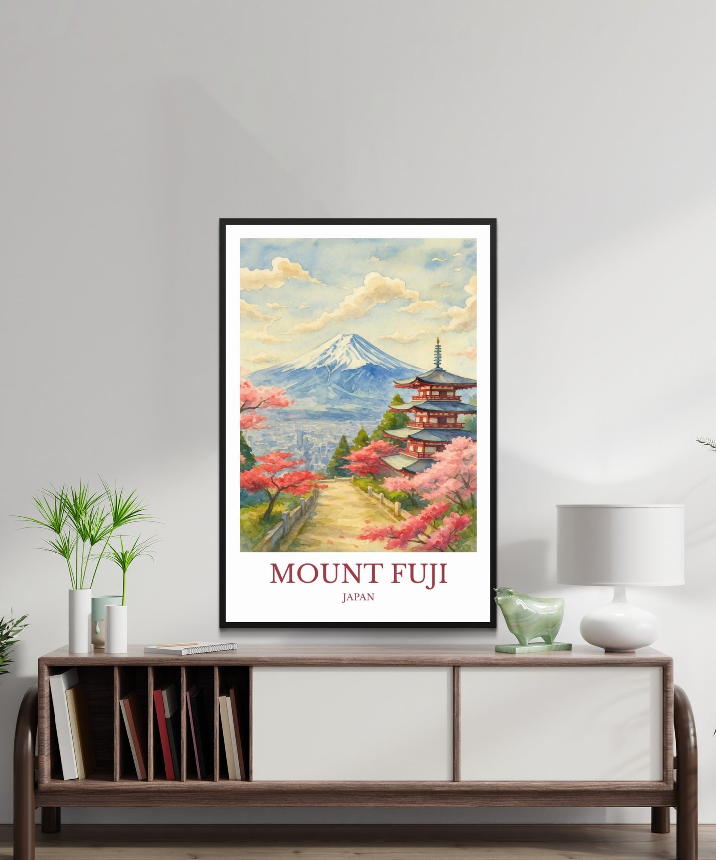 Mount Fuji, Watercolor design poster, Japan Print, Mount Fuji Wall Art