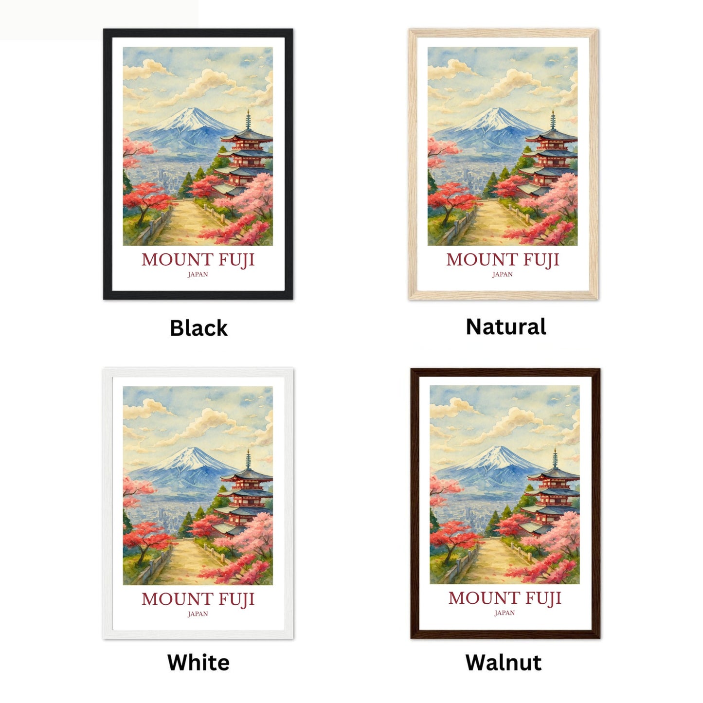 Mount Fuji, Watercolor design poster, Japan Print, Mount Fuji Wall Art