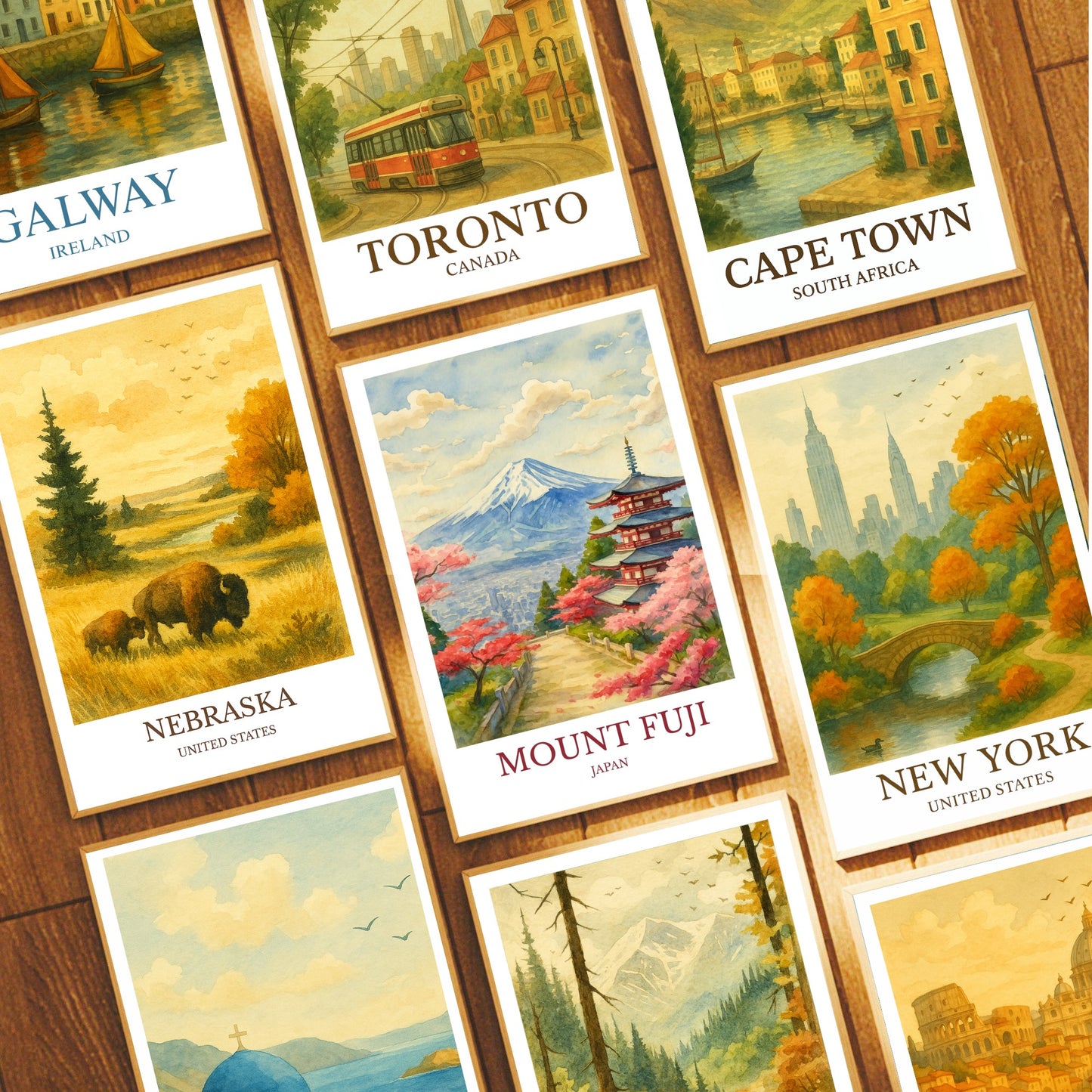 Mount Fuji, Watercolor design poster, Japan Print, Mount Fuji Wall Art