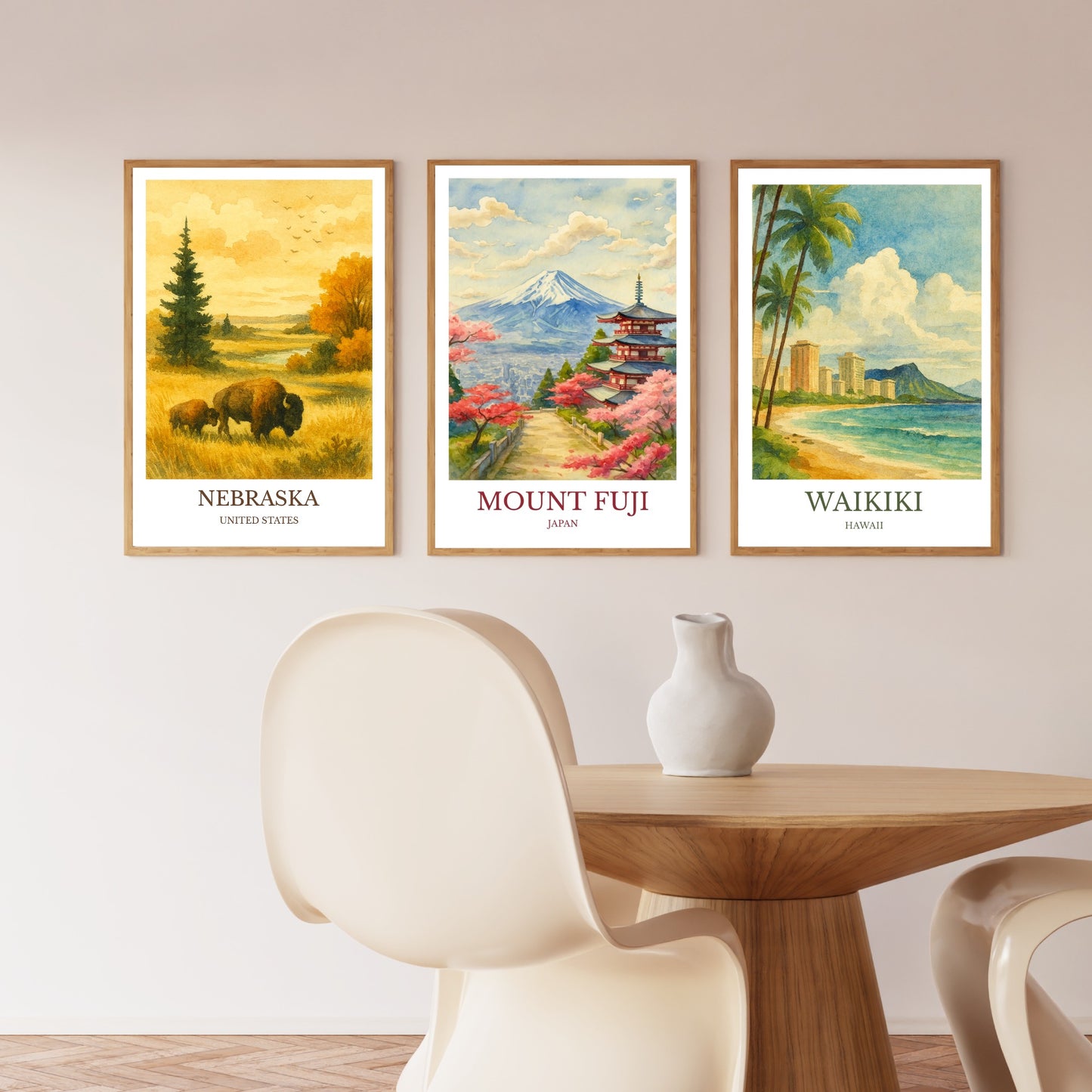 Mount Fuji, Watercolor design poster, Japan Print, Mount Fuji Wall Art