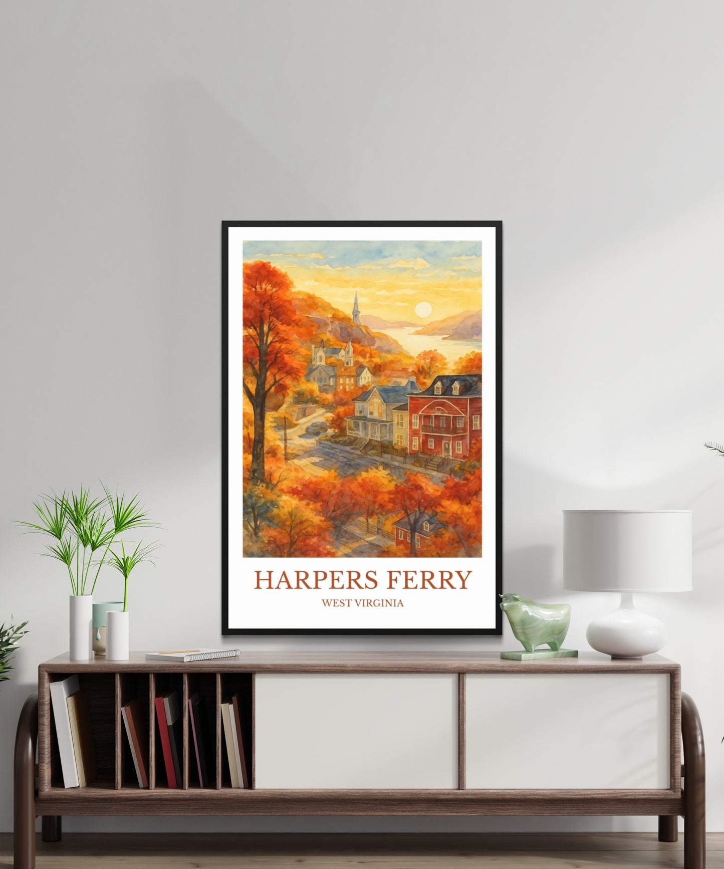 Harper’s Ferry, Watercolor design poster, West Virginia Print, Harper’s Ferry Wall Art
