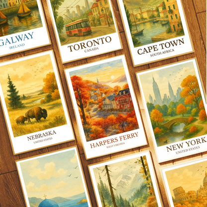 Harper’s Ferry, Watercolor design poster, West Virginia Print, Harper’s Ferry Wall Art