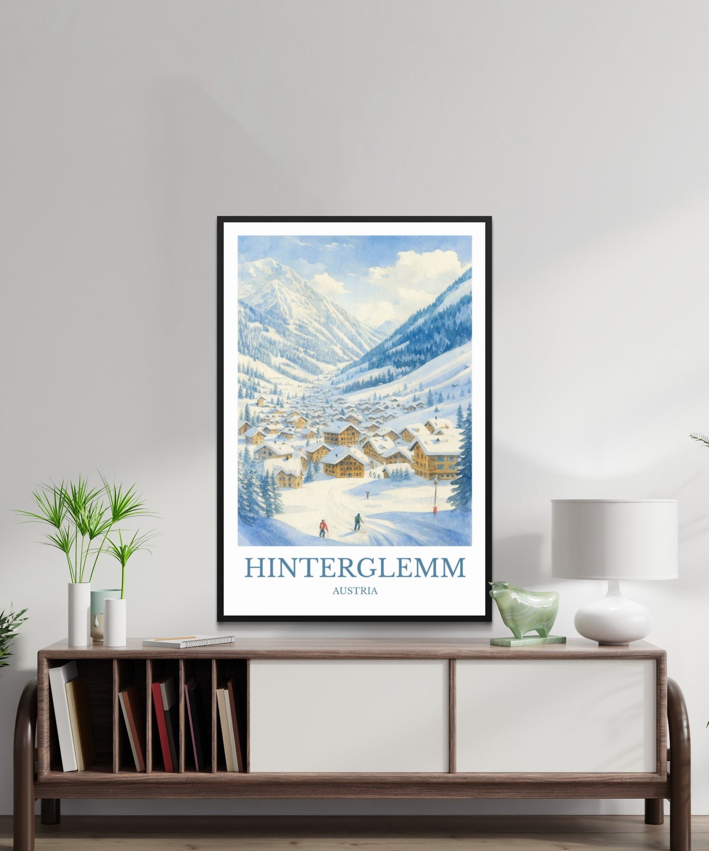 Hinterglemm, Watercolor design poster, Austria Print, Hinterglemm Wall Art