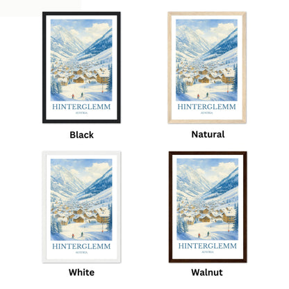 Hinterglemm, Watercolor design poster, Austria Print, Hinterglemm Wall Art