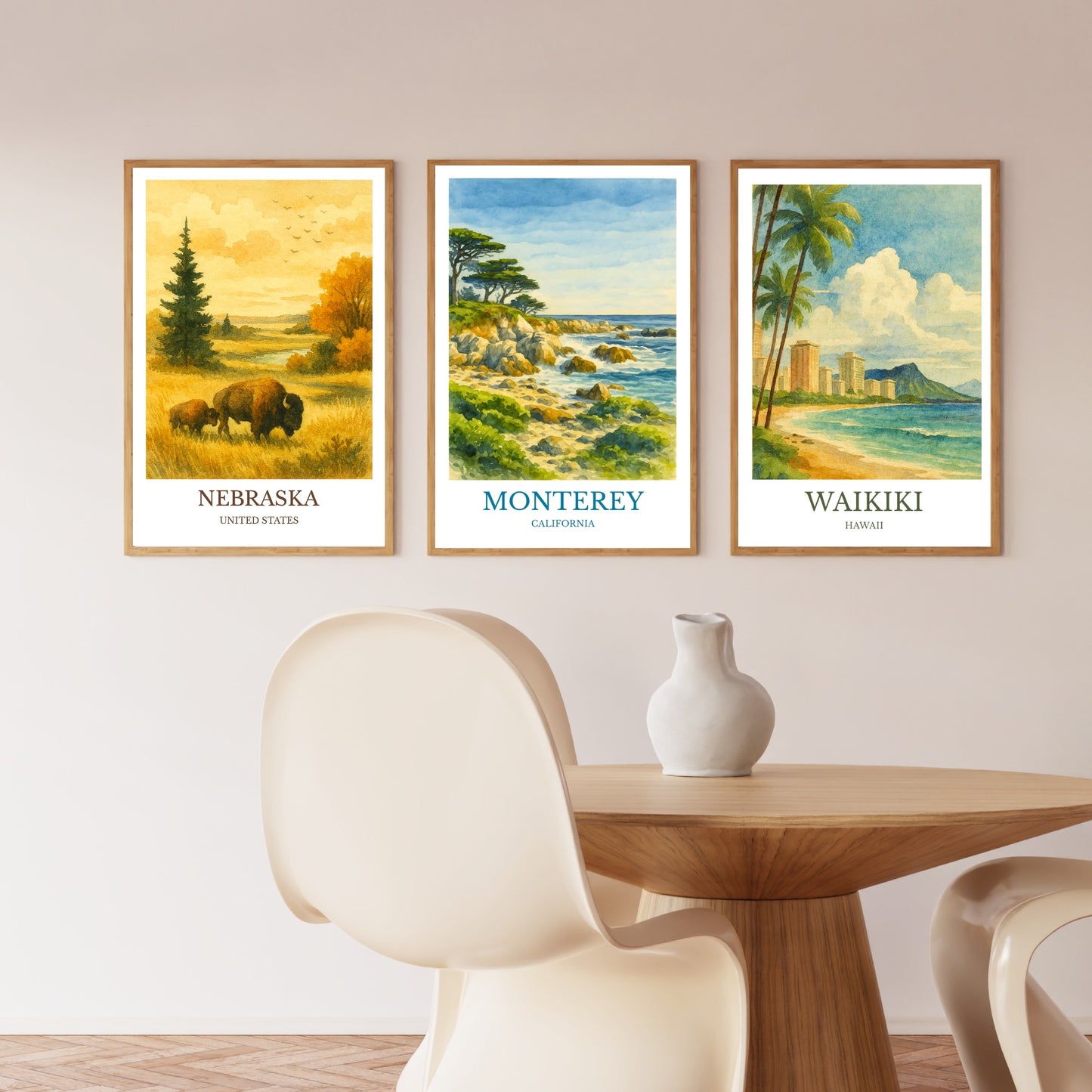 Monterey, Watercolor design poster, California Print, Monterey Wall Art