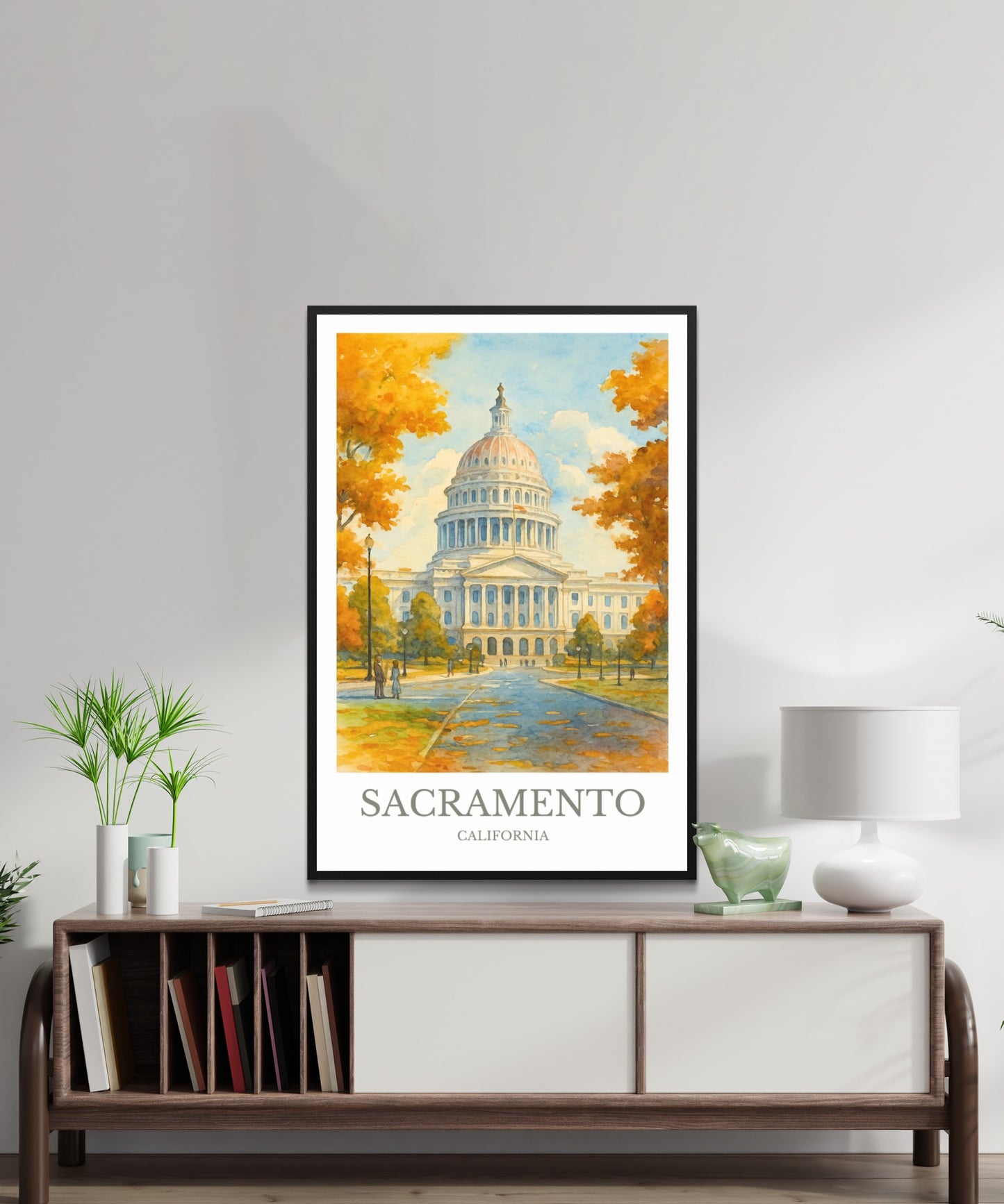 Sacramento, Watercolor design poster, California Print, Sacramento Wall Art