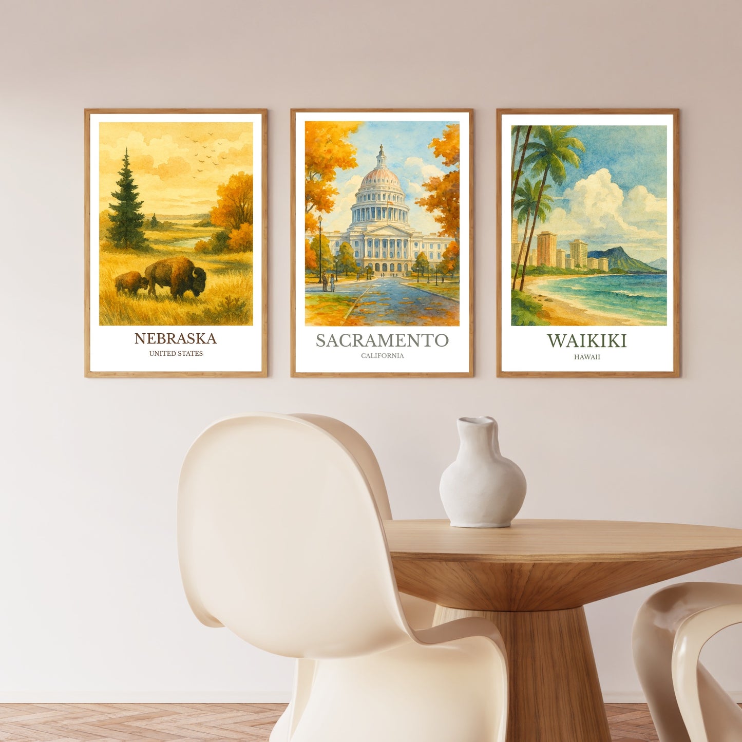 Sacramento, Watercolor design poster, California Print, Sacramento Wall Art