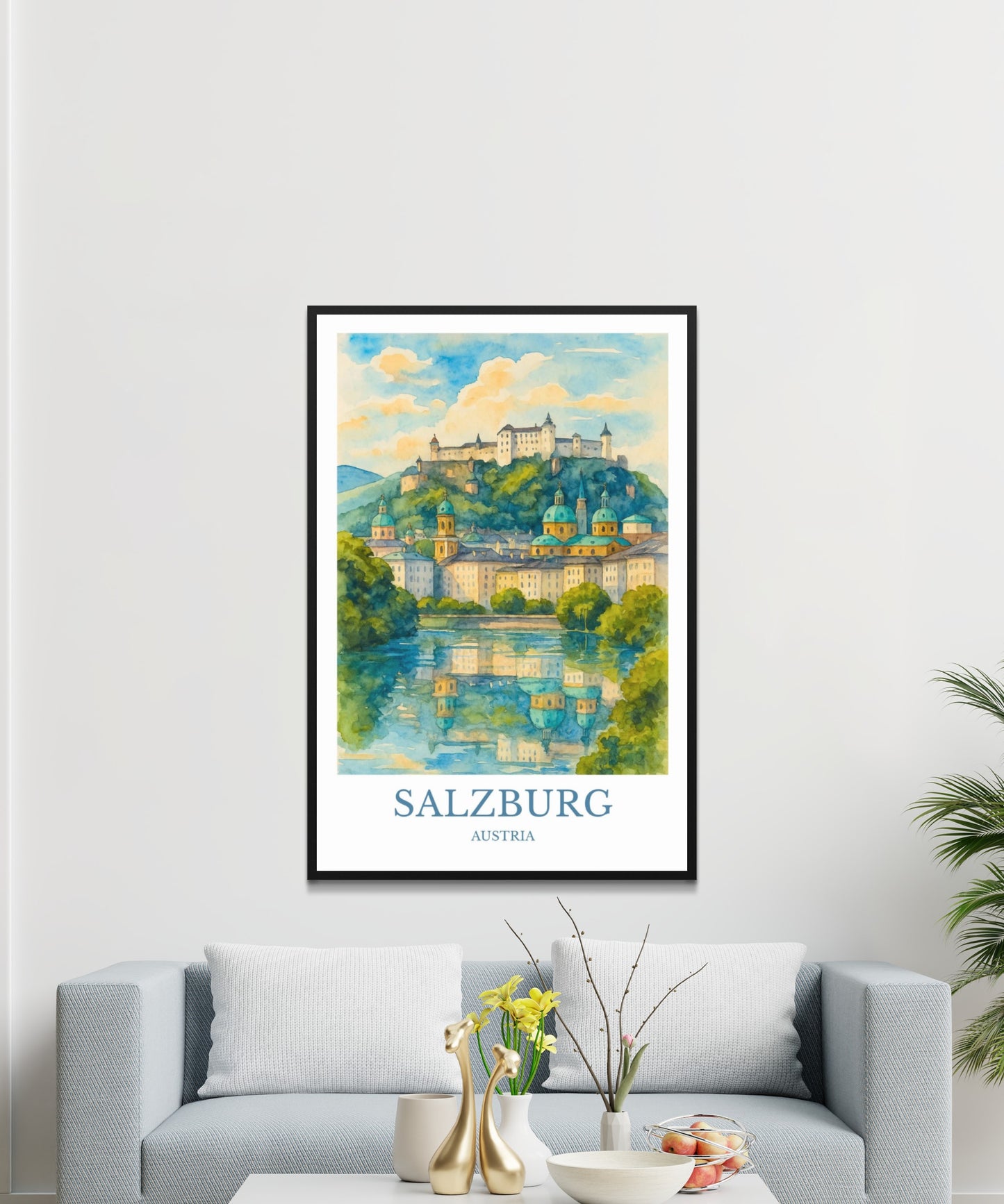 Salzburg, Watercolor design poster, Austria Print, Salzburg Wall Art