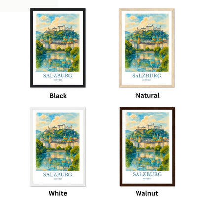 Salzburg, Watercolor design poster, Austria Print, Salzburg Wall Art