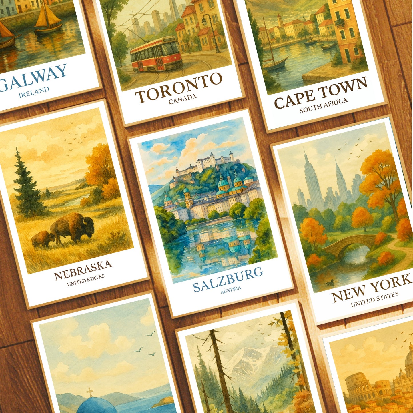 Salzburg, Watercolor design poster, Austria Print, Salzburg Wall Art