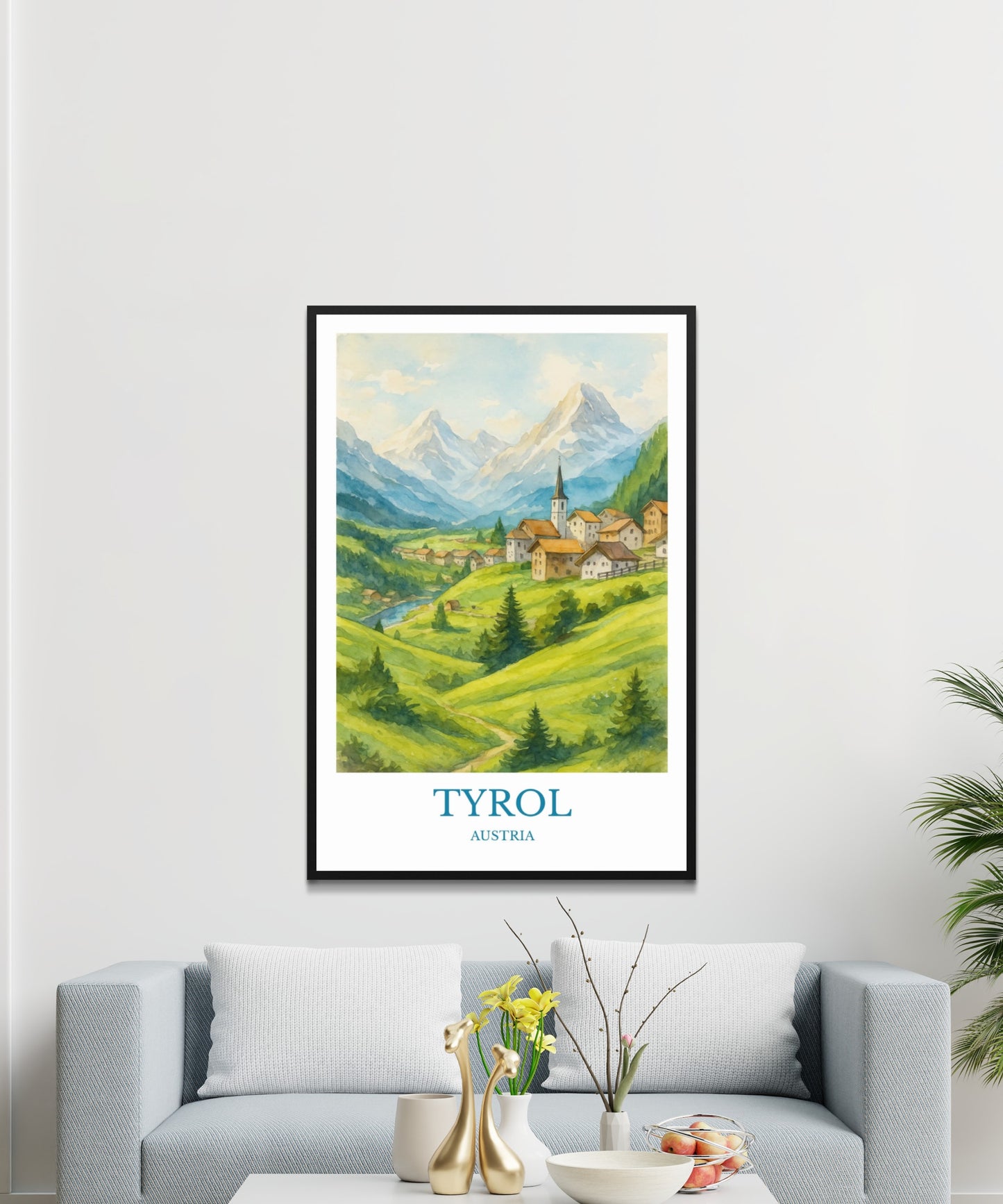 Tyrol, Watercolor design poster, Austria Print, Tyrol Wall Art