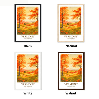 Vermont, Watercolor design poster, United States Print, Vermont Wall Art