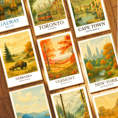 Vermont, Watercolor design poster, United States Print, Vermont Wall Art