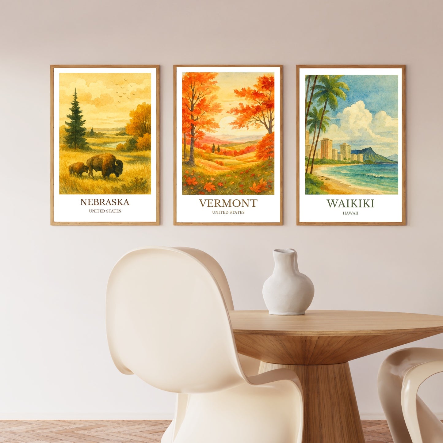 Vermont, Watercolor design poster, United States Print, Vermont Wall Art