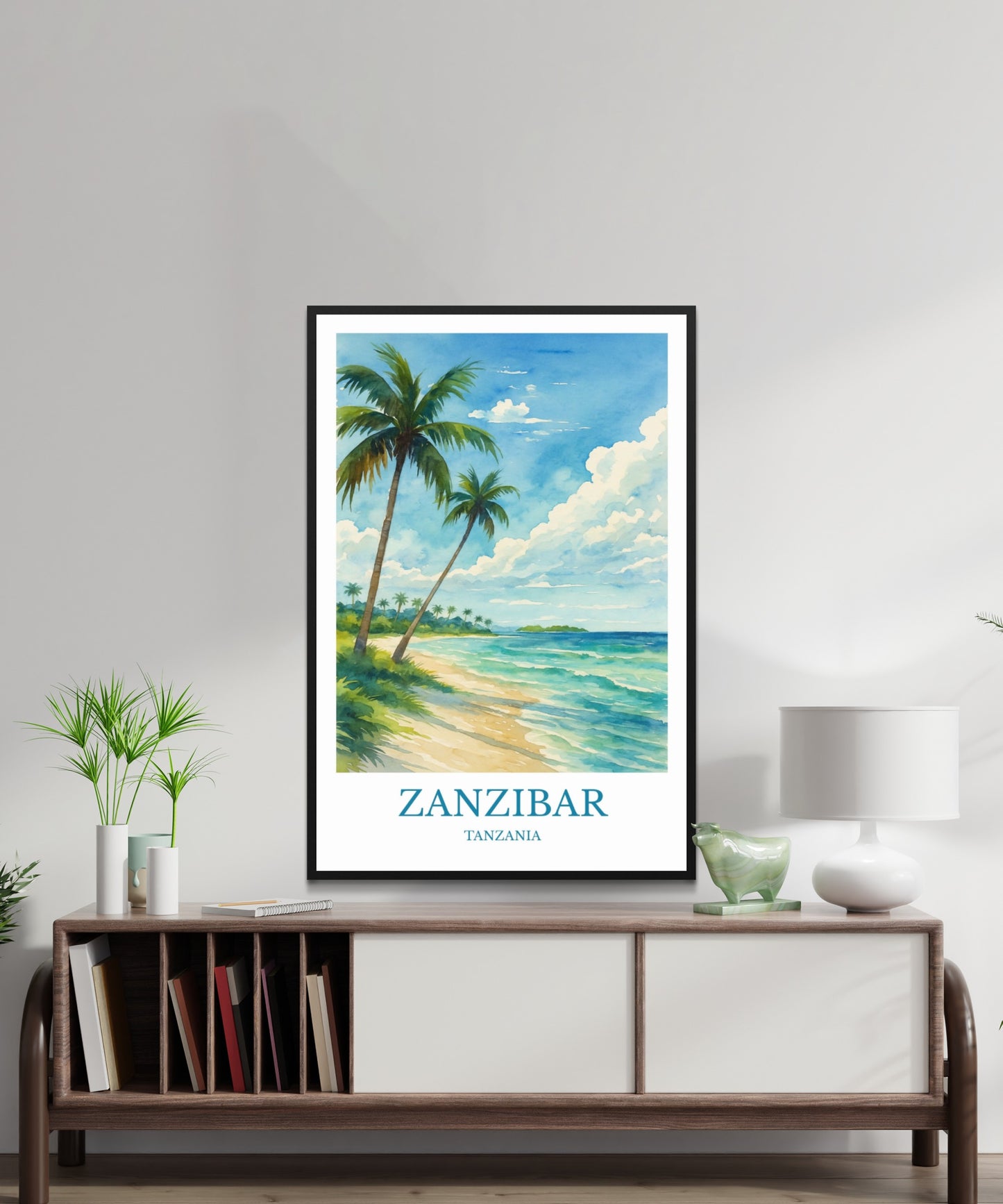 Zanzibar, Watercolor design poster, Tanzania Print, Zanzibar Wall Art
