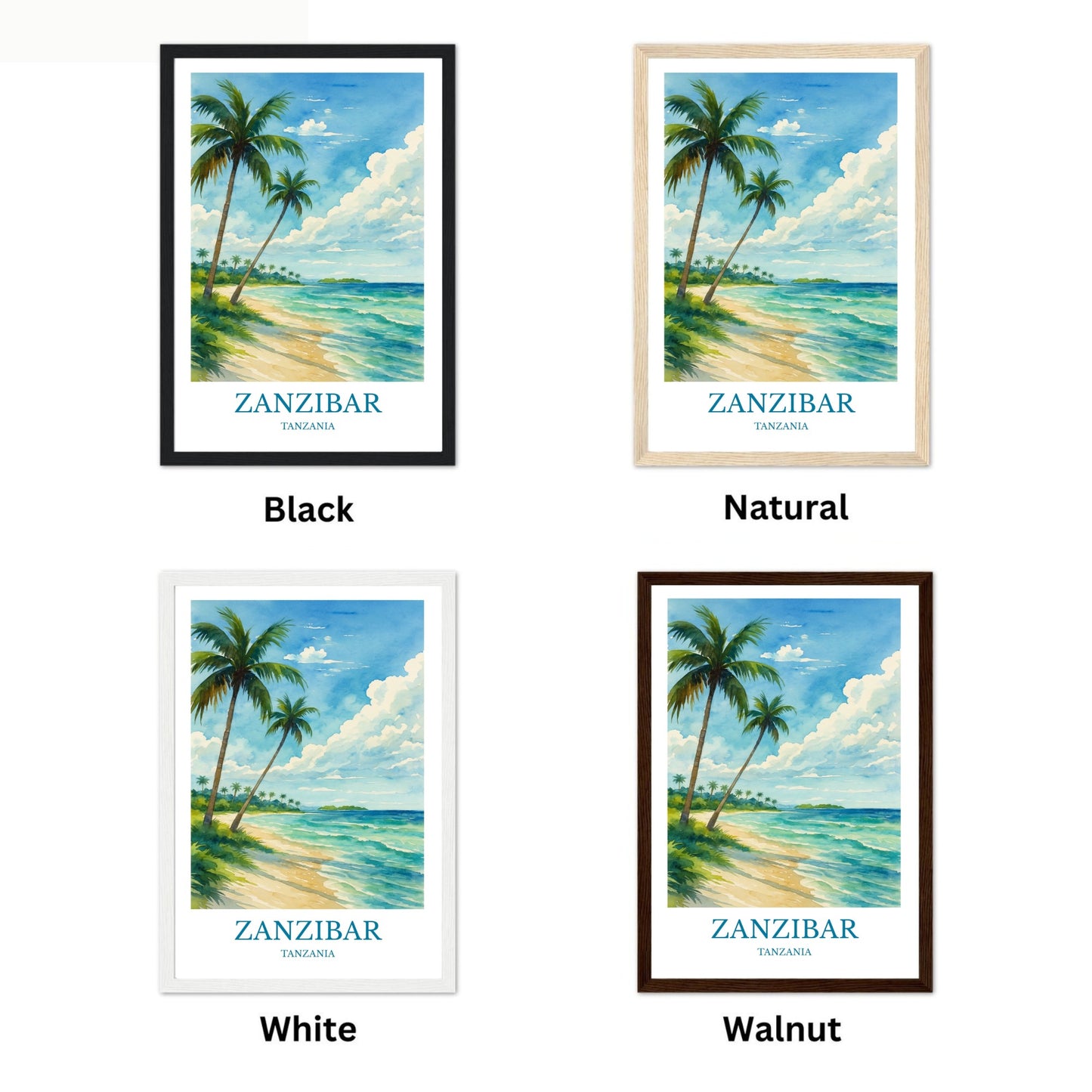 Zanzibar, Watercolor design poster, Tanzania Print, Zanzibar Wall Art