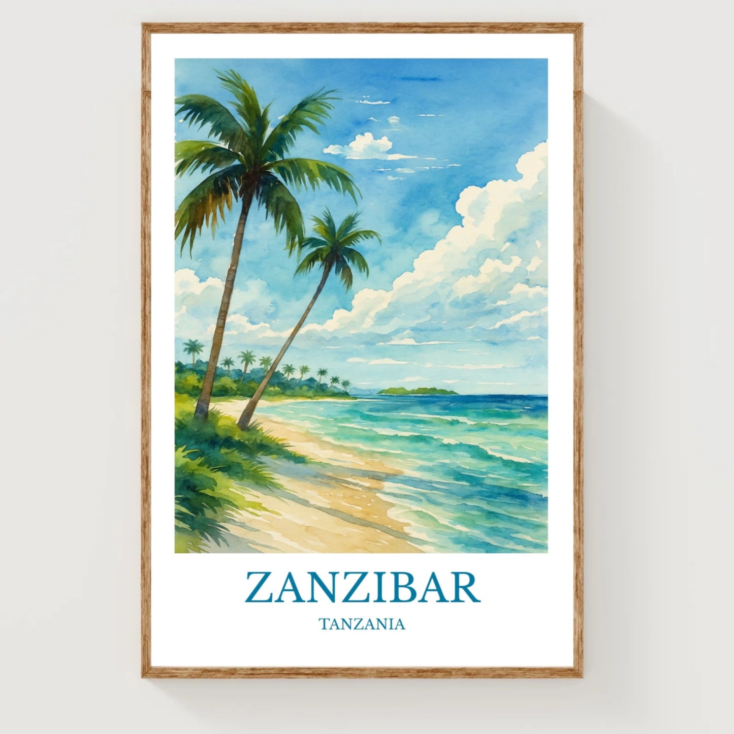 Zanzibar, Watercolor design poster, Tanzania Print, Zanzibar Wall Art