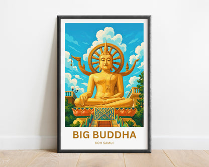Big Buddha Travel Poster - Stunning view of Iconic Temple in Thailand