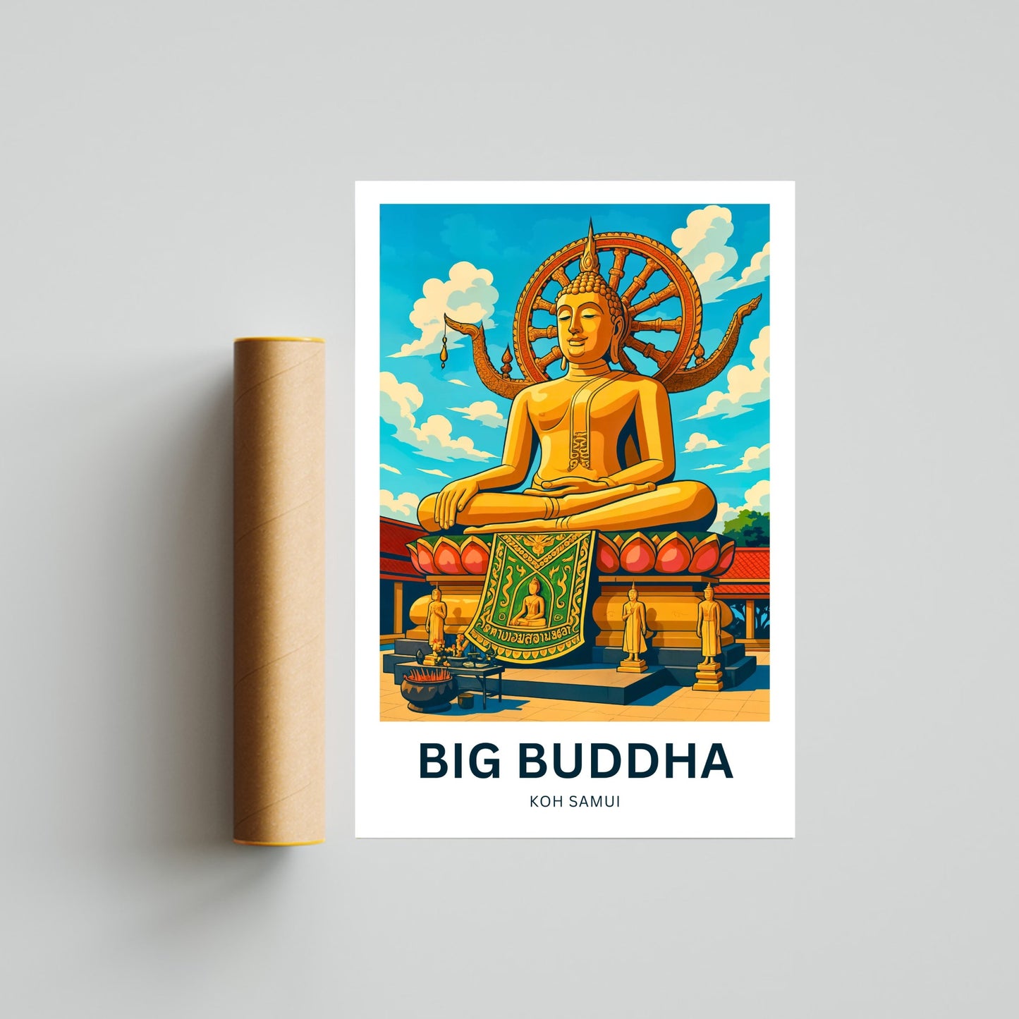 Big Buddha Travel Poster - Captivating Traditional Temple