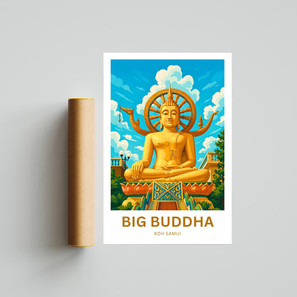 Big Buddha Travel Poster - Stunning view of Iconic Temple in Thailand