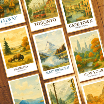 Matterhorn, Watercolor design poster, Europe Print, Matterhorn Wall Art