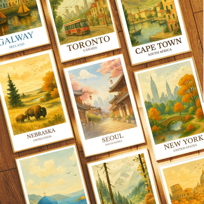 Seoul, Watercolor design poster, South Korea Print, Seoul Wall Art