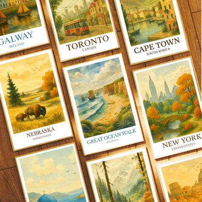 Great Ocean Walk, Watercolor design poster, Australia Print, Great Ocean Walk Wall Art